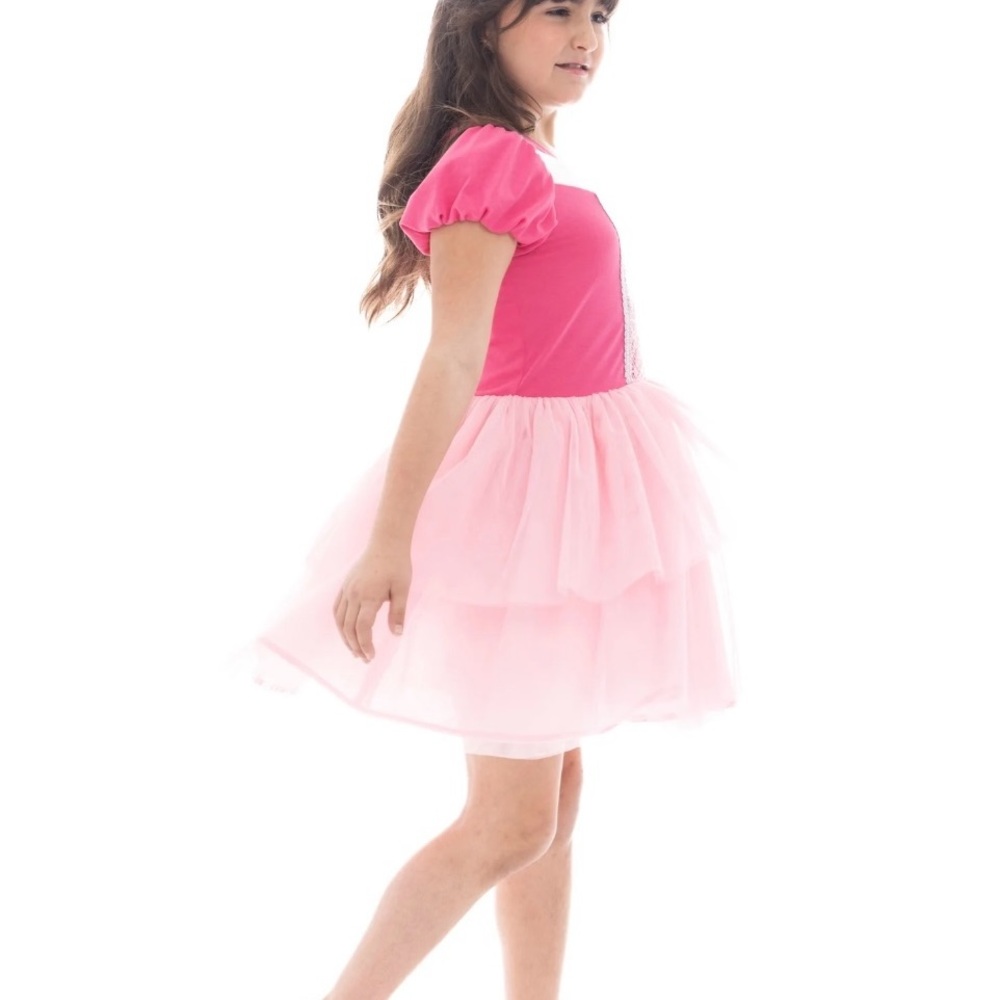 Disney Dress For Girls’ Sleeping Beauty Aurora Puff-Sleeve Cosplay Dress W - Picture 4 of 6